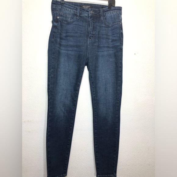 Judy Blue Denim - Judy Blue Jeans Womens 11/30 Blue Control Top High Rise Skinny Stretch Dark Wash